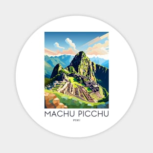 A Pop Art Travel Print of Machu Picchu - Peru Magnet